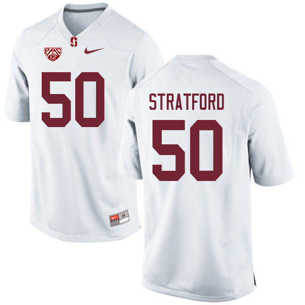 Men #50 Trey Stratford Stanford Cardinal College Football Jerseys Sale-White - Click Image to Close